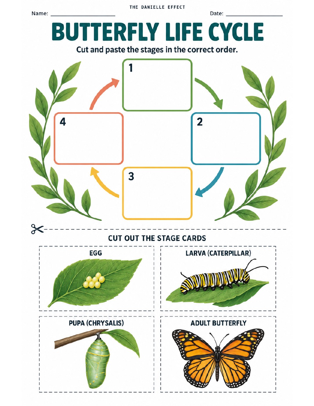 7-Page Butterfly Life Cycle Pack for Grades 3 through 5 cover
