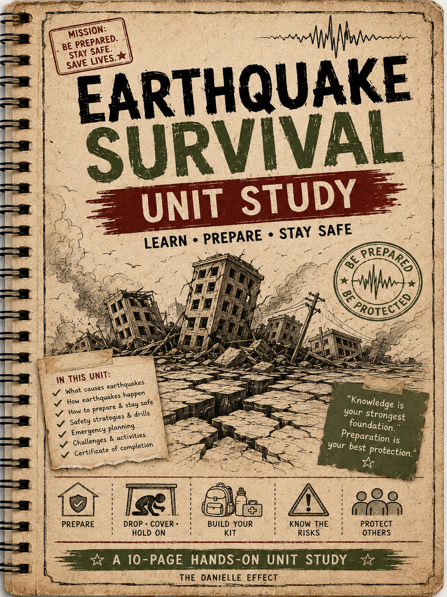 Free Earthquake Survival Unit Study cover
