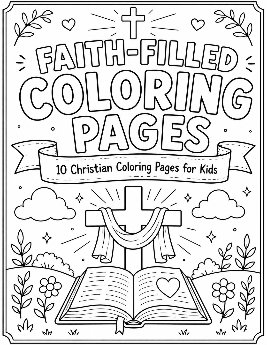 Faith-Filled Christian Coloring Pages cover