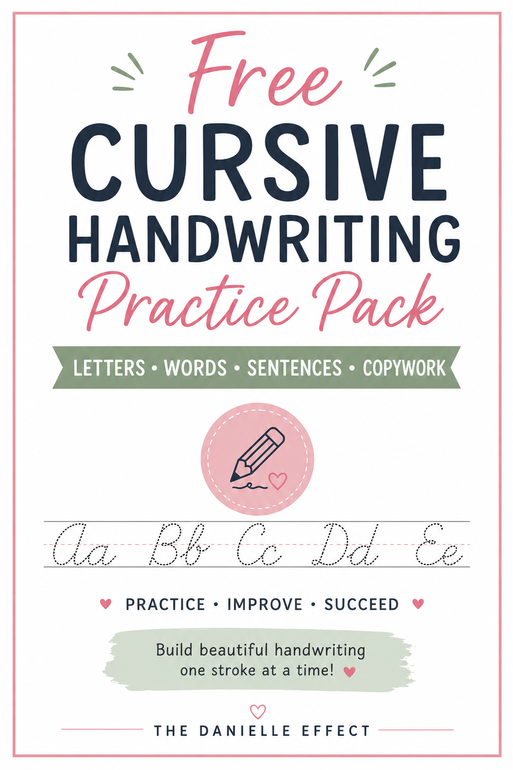Free Cursive Handwriting Practice Pack cover