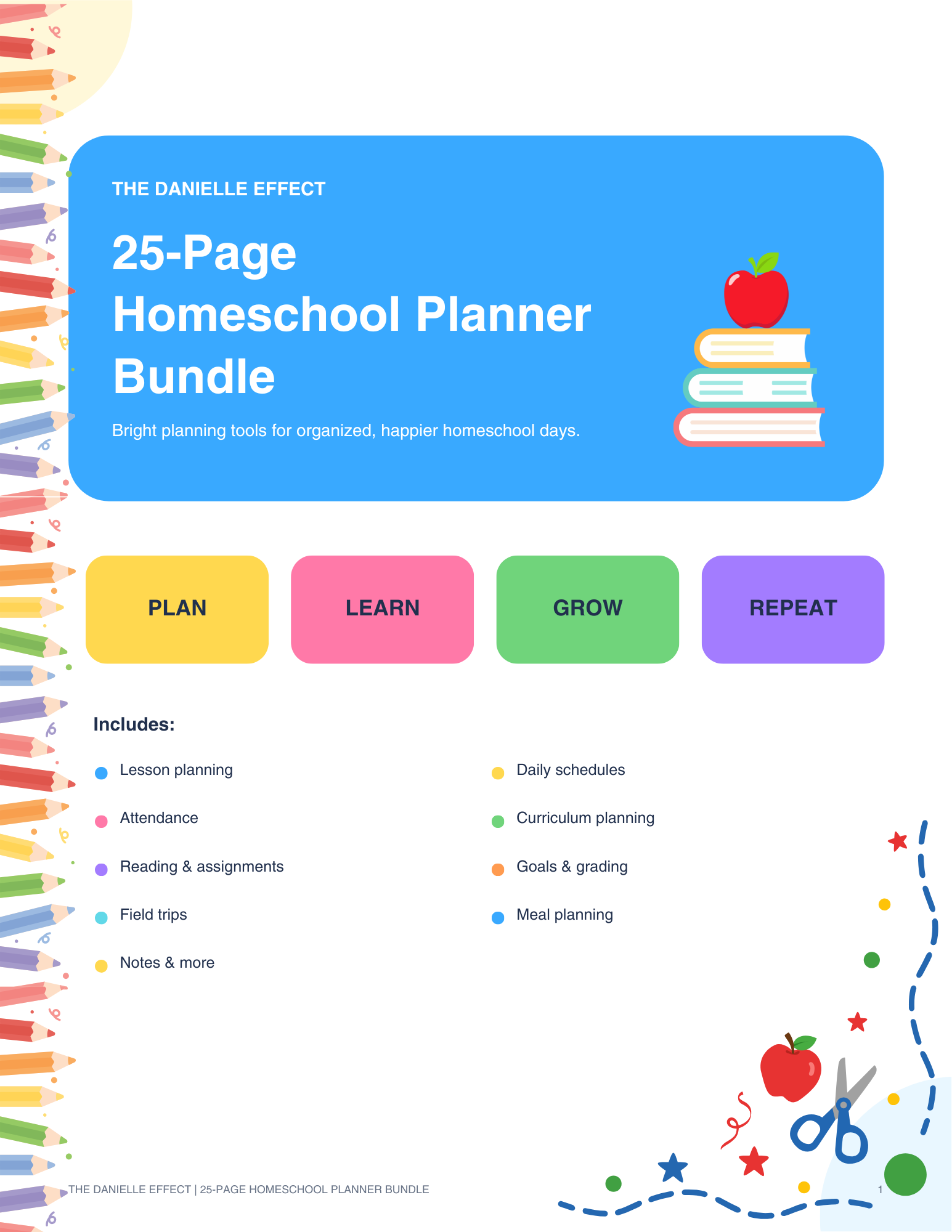25-Page Homeschool Planner Bundle cover