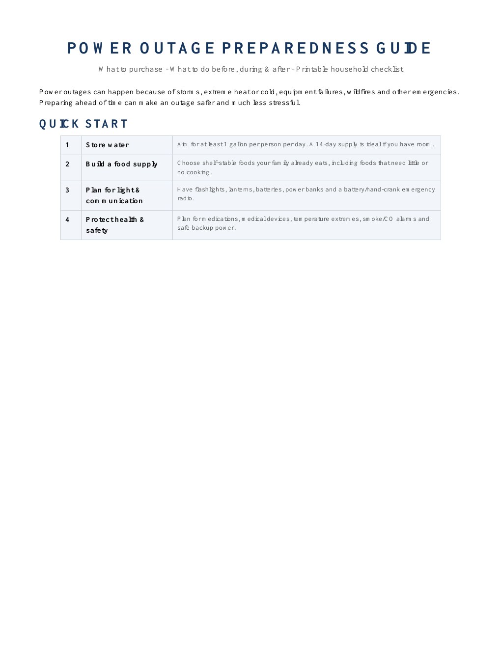Power Outage Preparedness Guide cover