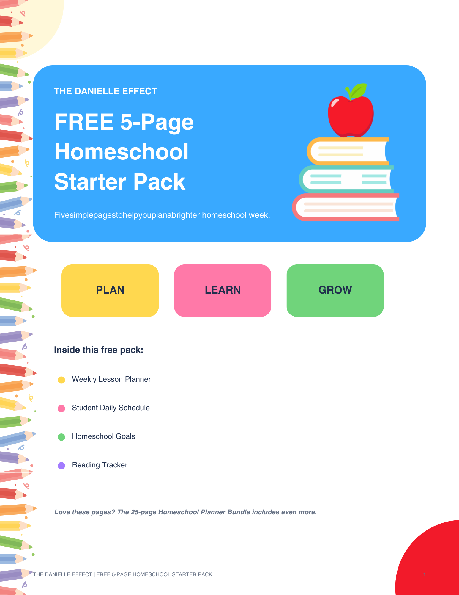 5-Page Homeschool Starter Pack cover