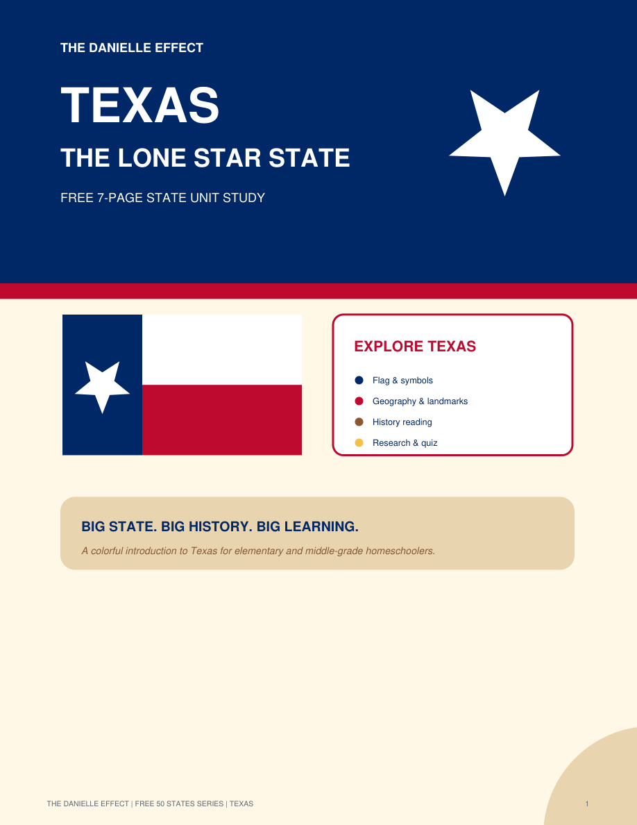 Free Texas Mini Unit Study cover