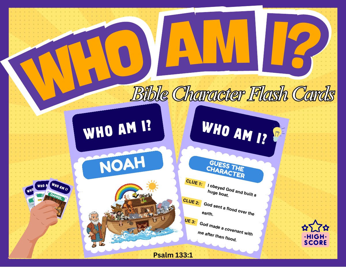Who Am I Bible Character Flashcard Game cover